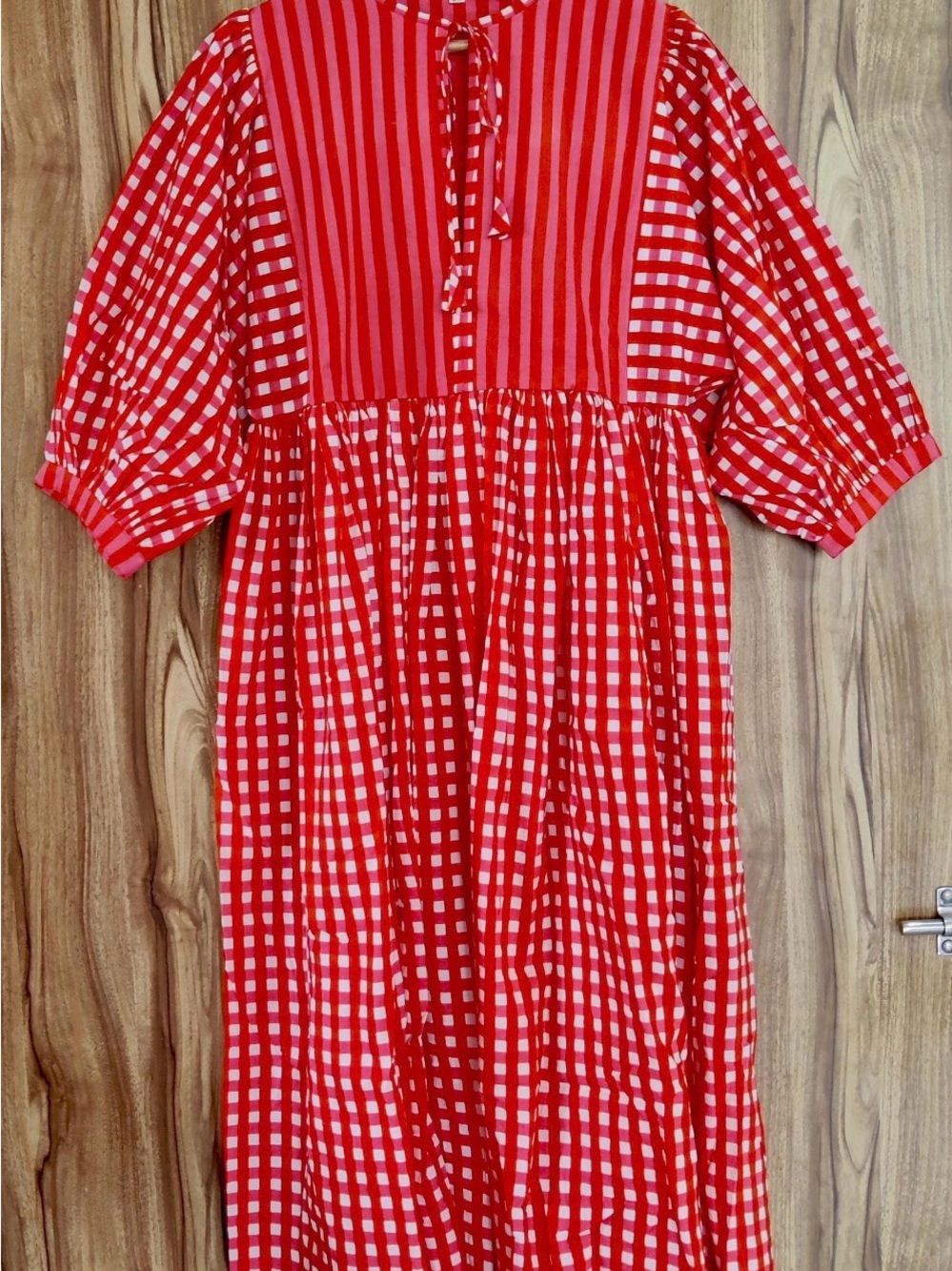 100% Cotton Stripe Gingham Dress